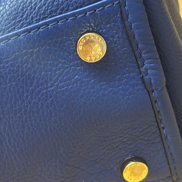 MICHAEL KORS BLUE LEATHER SATCHEL PURSE HANDBAG . - Picture 7 of 12